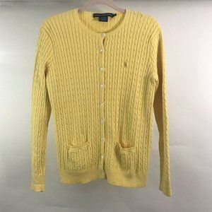 Ralph Lauren Sport Cable Knit Yellow Cardigan